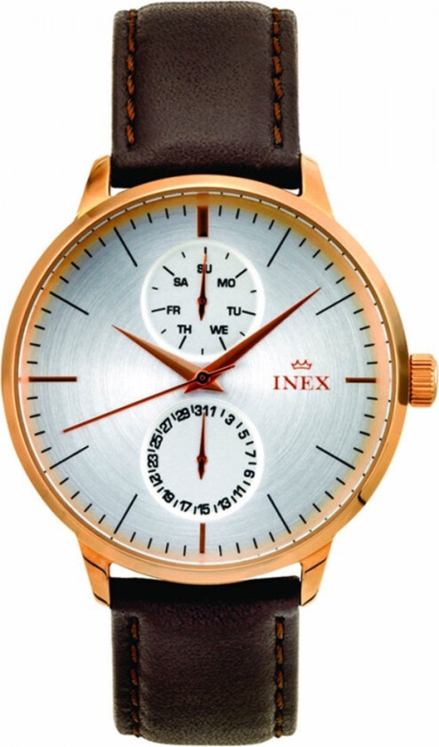 Inex Ladies Rose Gold/Silver A76198D4I - Kvarts - Rosegull - Dameklokker - Skinn - Mineral
