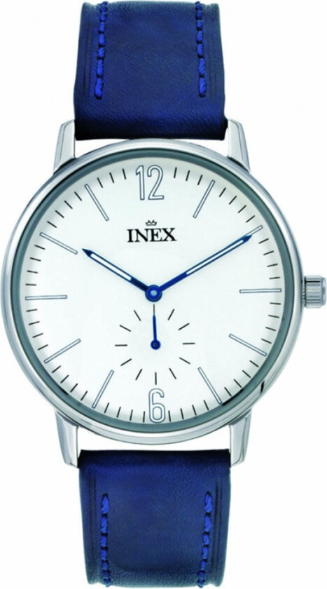 Inex Mens Silver/White A69498S4I - Kvarts - Sølv - Herreklokker - Skinn - Mineral