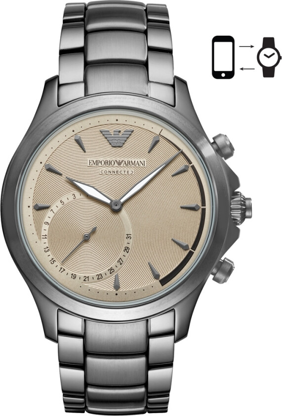 Emporio Armani ART3017 - Kvarts - Gunmetal - Herreklokker - Rustfritt stål - ledd m/pin - Mineral