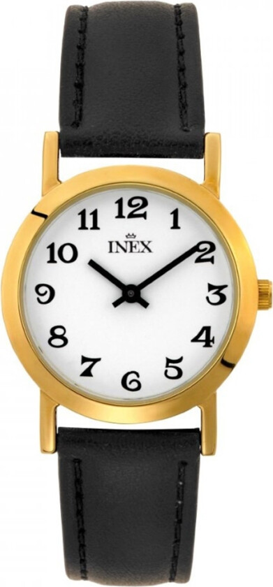 Inex Ladies Gold/White A12004D0A - Kvarts - Gull - Dameklokker - Skinn - Mineral