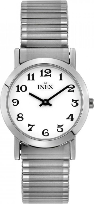 Inex Mens Silver/White A12006-1S0A - Kvarts - Sølv - Herreklokker - Stretch - Mineral