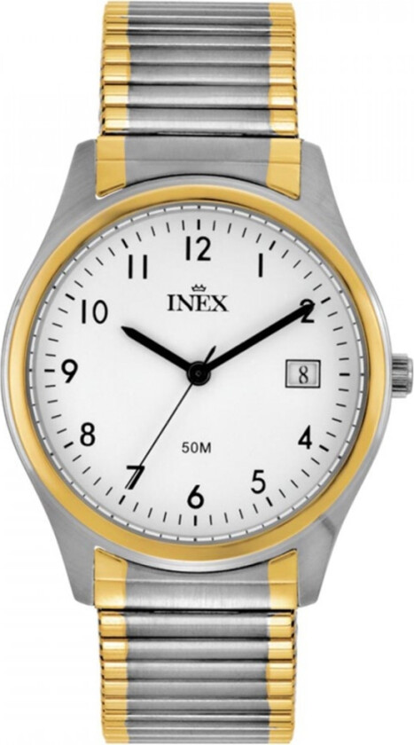 Inex Mens Silver/Silver A69494-1B0A - Kvarts - Gull Sølv - Herreklokker - Rustfritt stål - Mineral