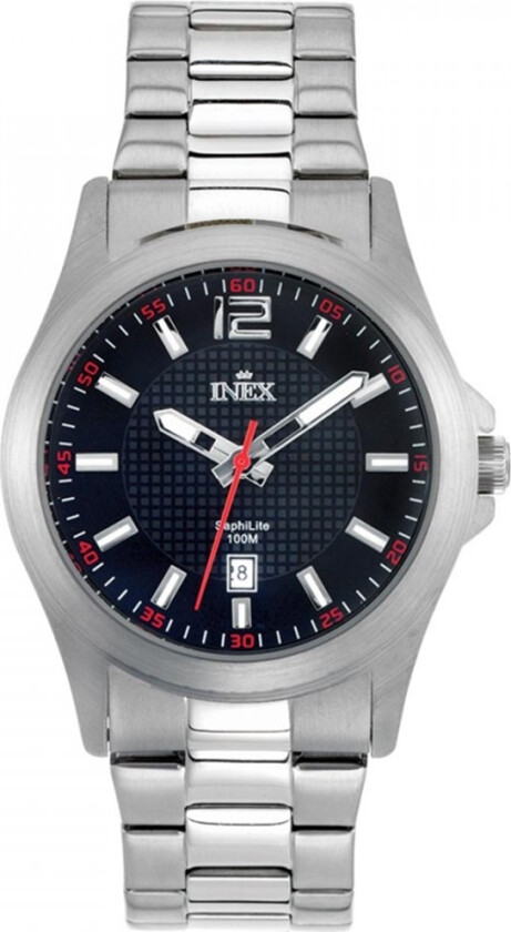 Inex Mens Silver/Black A69426-1S5I - Kvarts - Sølv - Herreklokker - Rustfritt stål - ledd m/pin - Mineral
