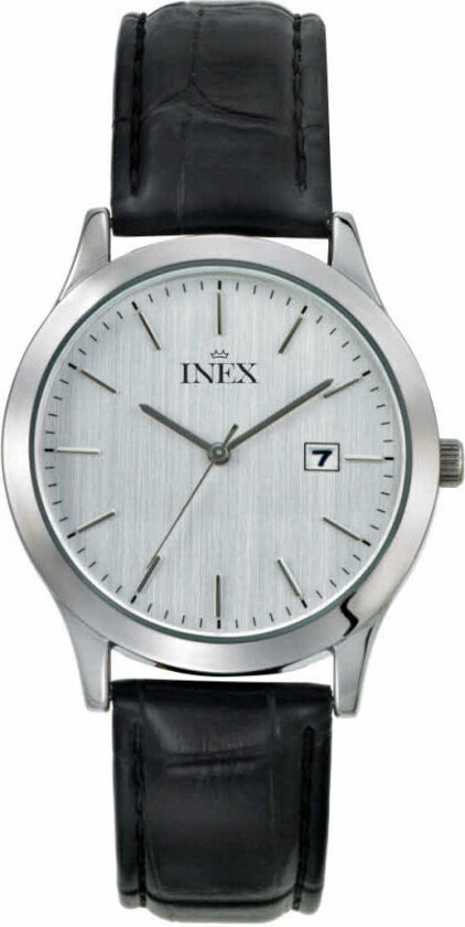 Inex Mens Silver/Silver A12135S4I - Kvarts - Sølv - Herreklokker - Skinn - Mineral