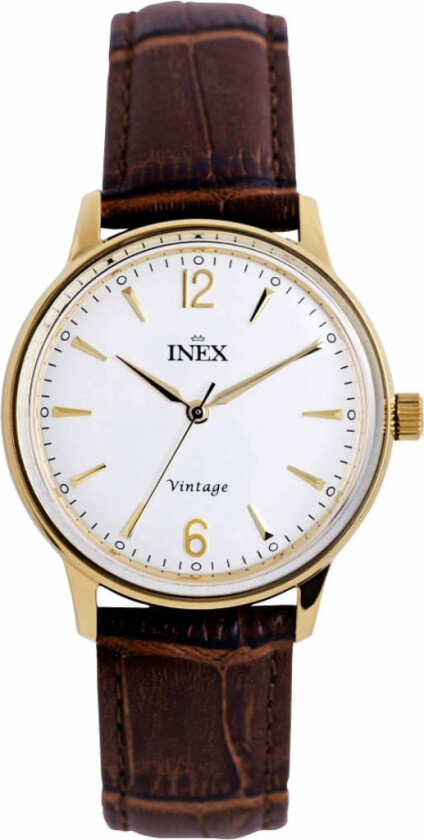 Inex Mens Gold/Silver A69520D4I - Kvarts - Gull - Herreklokker - Skinn - Akryl