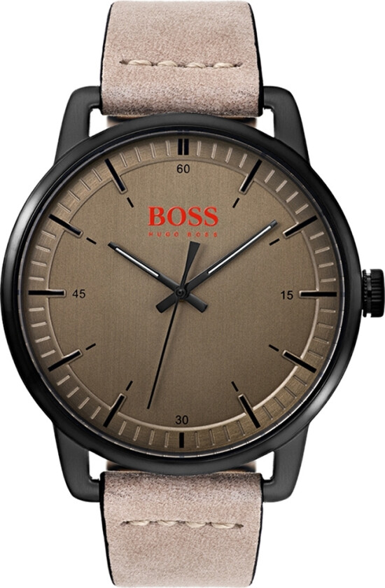 Hugo Boss Orange Stockholm 1550073 - Kvarts - Sort - Herreklokker - Skinn - Mineral
