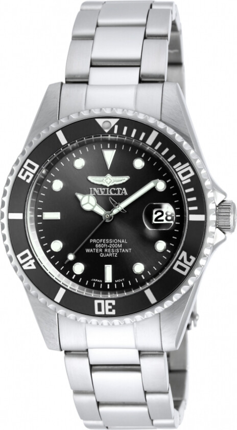 37mm Pro Diver 8932OB - Kvarts - Sølv - Unisex - Rustfritt stål - ledd m/pin - Mineral