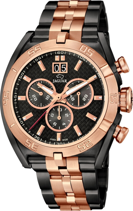 Special Edition Chrono J811/1 - Kvarts - Rosegull Sort - Herreklokker - Rustfritt stål - ledd m/pin - Safir