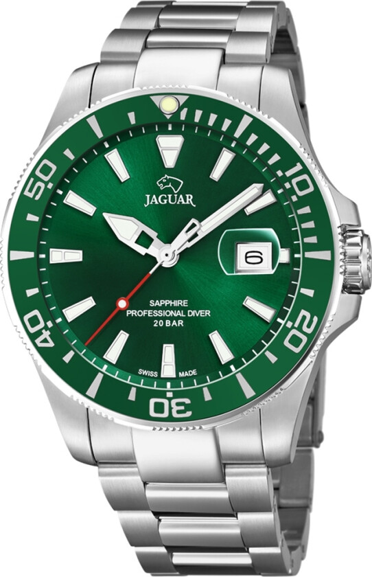 Professional Diver J860/B - Kvarts - Sølv - Herreklokker - Rustfritt stål - ledd m/pin - Safir