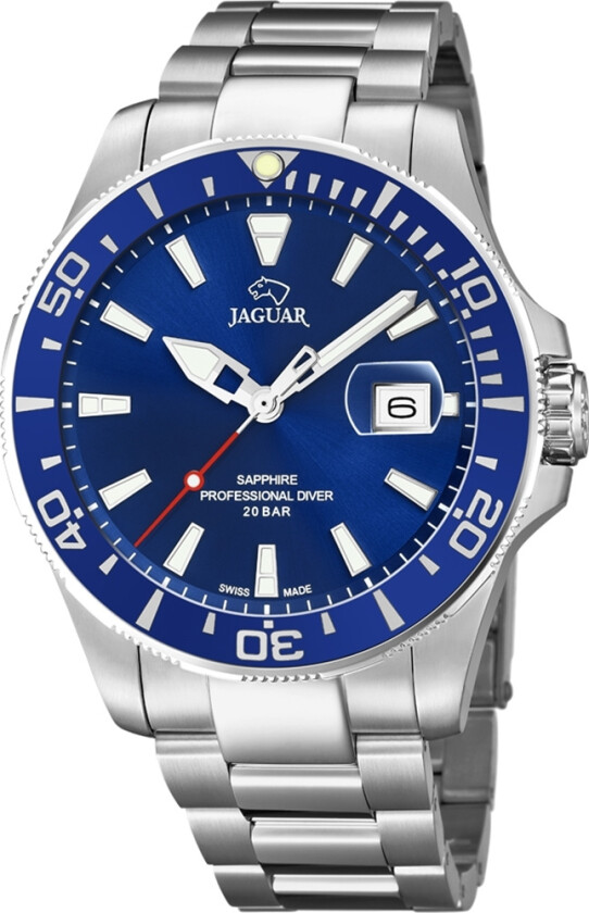 Professional Diver J860/3 - Kvarts - Sølv - Herreklokker - Rustfritt stål - ledd m/pin - Safir