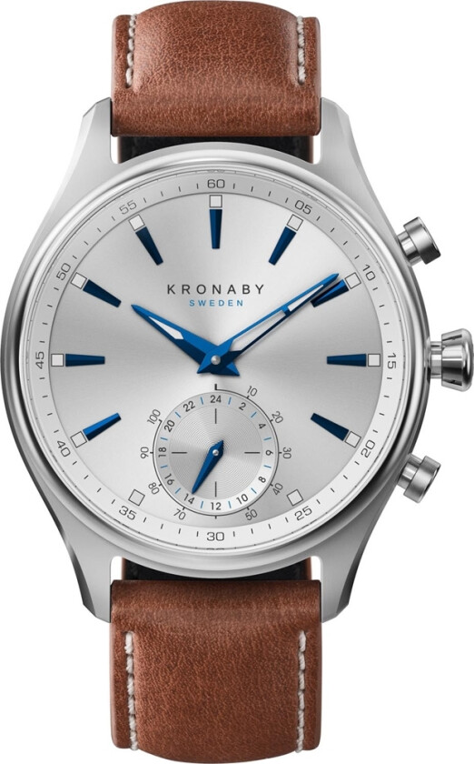 Sekel 41mm S3122/1 - Kvarts - Sølv - Herreklokker - Skinn - Safirbelagt mineralglas