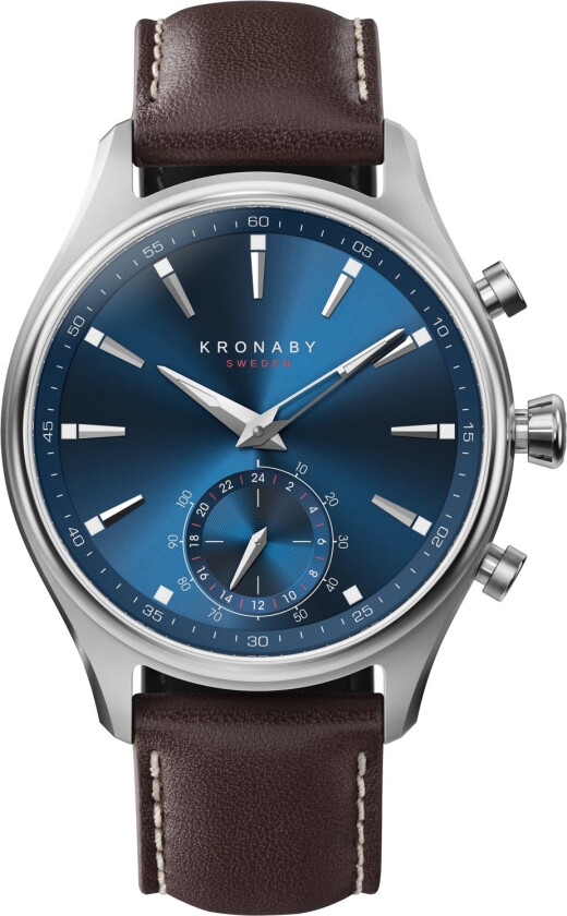 Sekel 41mm S3120/1 - Kvarts - Sølv - Herreklokker - Skinn - Safirbelagt mineralglas