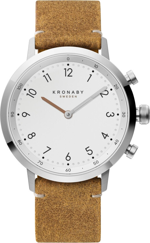 Nord 41mm S3128/1 - Kvarts - Sølv - Unisex - Skinn - Safirbelagt mineralglas