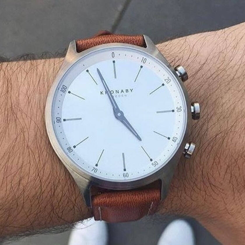 Sekel 41mm S3125/1 - Kvarts - Sølv - Herreklokker - Skinn - Safirbelagt mineralglas
