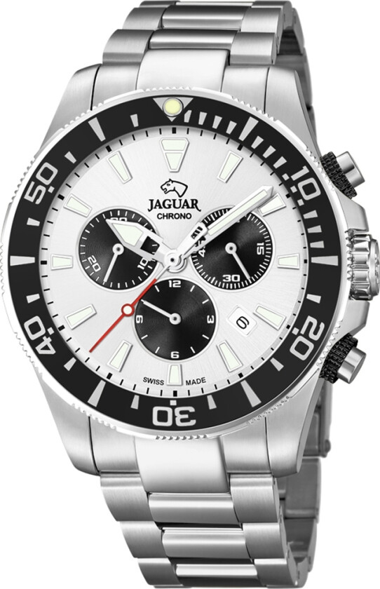 Executive Diver Chronograph J861/1 - Kvarts - Sølv - Herreklokker - Rustfritt stål - ledd m/pin - Safir