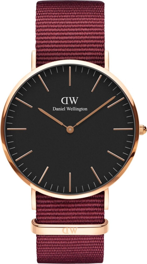 Classic Black Roselyn Black 40 MM DW00100269 - Kvarts - Rosegull - Dameklokker - Stoff - Mineral