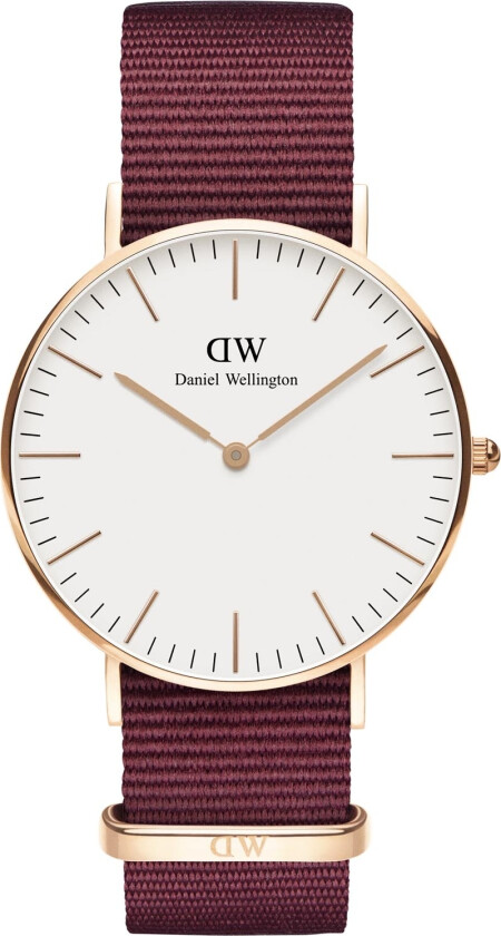 Classic Roselyn Rose Gold 36 MM DW00100271 - Kvarts - Rosegull - Dameklokker - Stoff - Mineral
