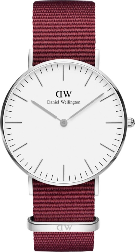 Classic Roselyn Silver 36 MM DW00100272 - Kvarts - Sølv - Dameklokker - Stoff - Mineral