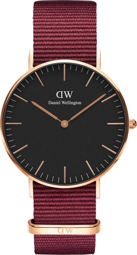 Classic Black Roselyn Rose Gold 36 MM DW00100273 - Kvarts - Rosegull - Dameklokker - Stoff - Mineral