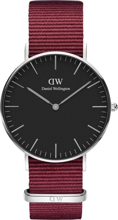 Classic Black Roselyn Silver 36 MM DW00100274 - Kvarts - Sølv - Dameklokker - Stoff - Mineral