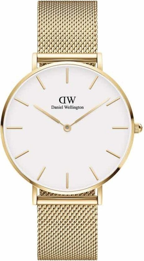 Classic Petite 36mm Evergold White DW00100346 - Kvarts - Gull - Dameklokker - Meshlenke - Mineral