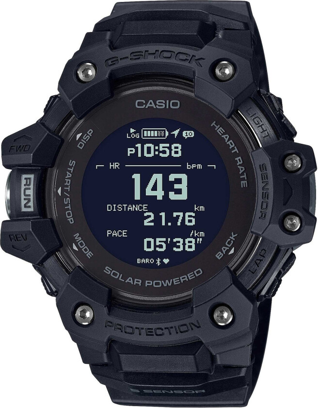 G-Shock G-Squad HR GBD-H1000-1ER - Digital - Sort - Herreklokker - Resinledd - Mineral