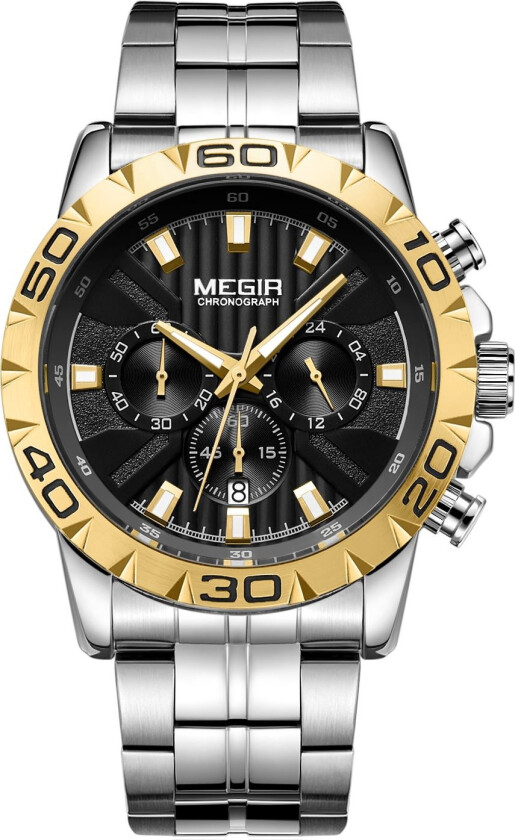 Chronograph Steel/Gold MS2087GS-GD-1N3 - Kvarts - Sølv - Herreklokker - Rustfritt stål - ledd m/pin - Mineral