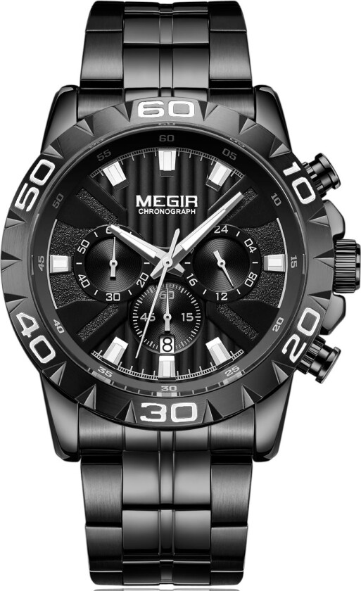 Chronograph All Black 2087 - Kvarts - Sort - Herreklokker - Rustfritt stål - ledd m/pin - Mineral
