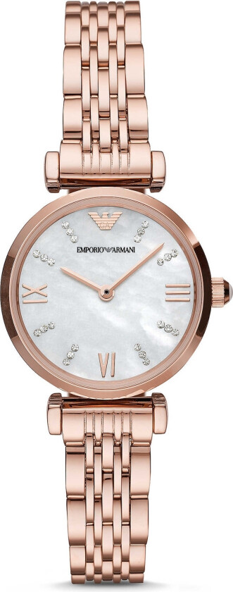 Emporio Armani Gianni T-Bar AR11316 - Kvarts - Rosegull - Dameklokker - Rustfritt stål - ledd m/pin - Mineral