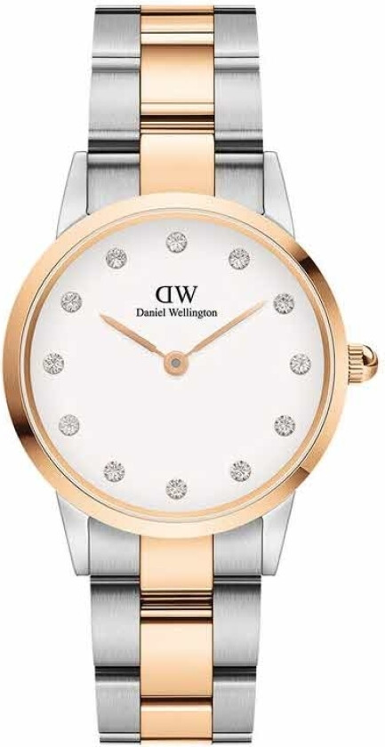Iconic Link Lumine 28mm Rose Gold / Silver White DW00100359 - Kvarts - Rosegull - Dameklokker - Rustfritt stål - ledd m/pin -...
