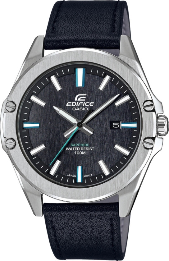 Edifice EFR-S107L-1AVUEF - Kvarts - Sølv - Herreklokker - Skinn - Safir