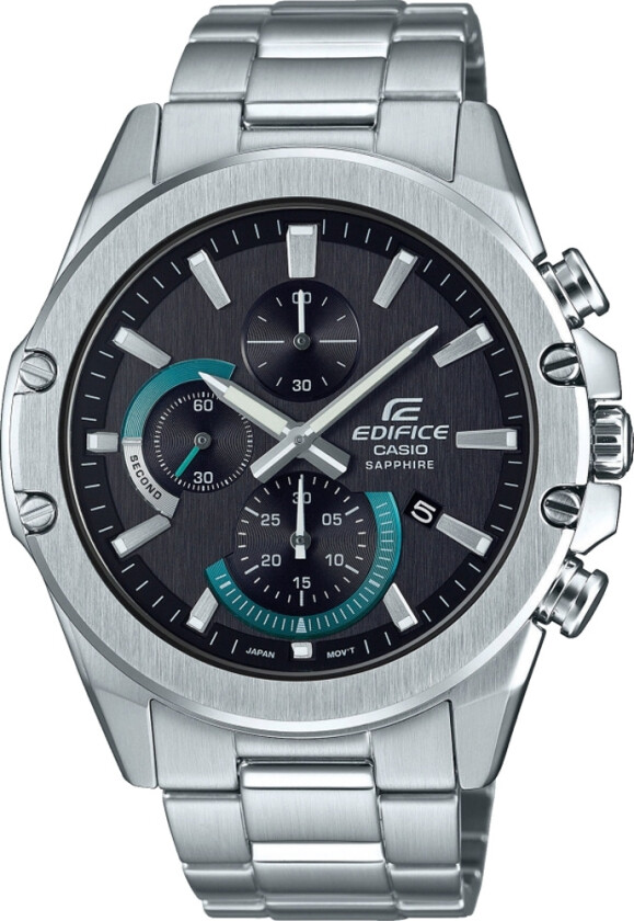 Edifice EFR-S567D-1AVUEF - Kvarts - Sølv - Herreklokker - Rustfritt stål - ledd m/pin - Safir