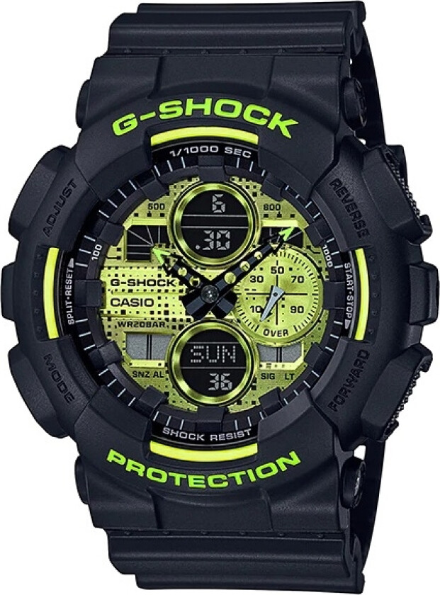 G-Shock GA-140DC-1AER - Anadigi - Sort - Herreklokker - Resin - Mineral