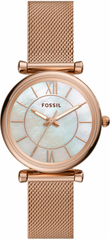 Carlie Mini ES4918 - Kvarts - Rosegull - Dameklokker - Meshlenke - Mineral