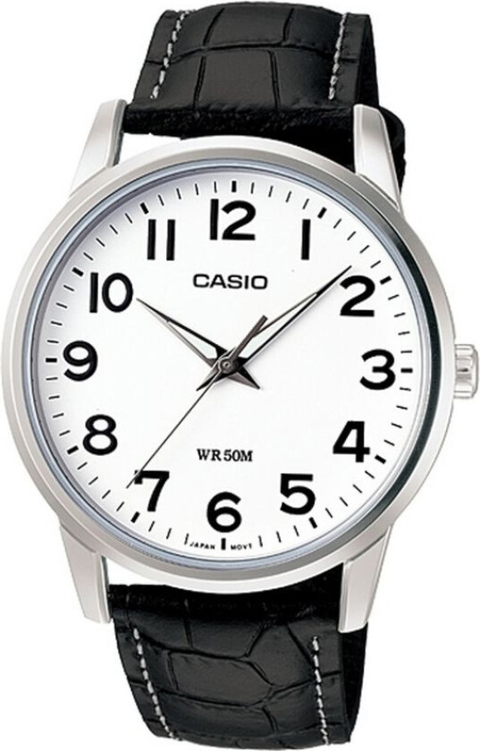 Classic MTP-1303PL-7BVEF - Kvarts - Sølv - Herreklokker - Skinn - Mineral