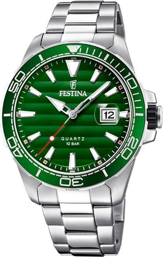 Prestige F20360/3 - Kvarts - Sølv - Herreklokker - Rustfritt stål - ledd m/pin - Mineral