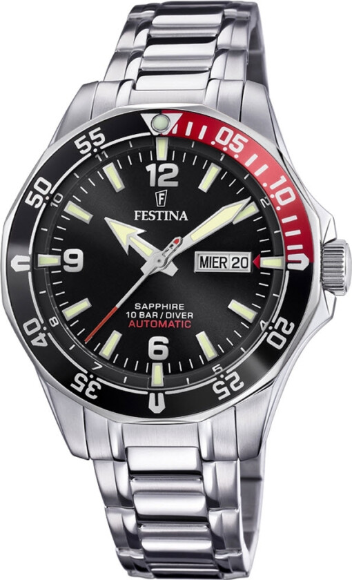 Automatic F20478/5 - Automatisk - Sølv - Herreklokker - Rustfritt stål - ledd m/pin - Safir