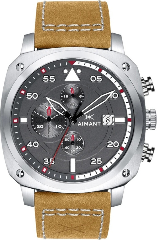 DA - Silver Camel GDA-230L5-8S - Kvarts - Sølv - Herreklokker - Skinn - Mineral