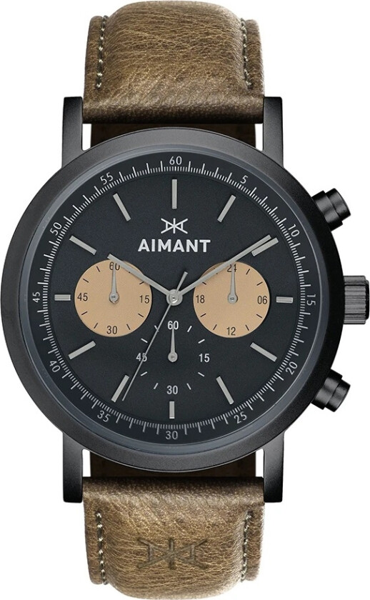 TO - Black Olive GTO-220L3-11 - Kvarts - Sort - Herreklokker - Skinn - Mineral