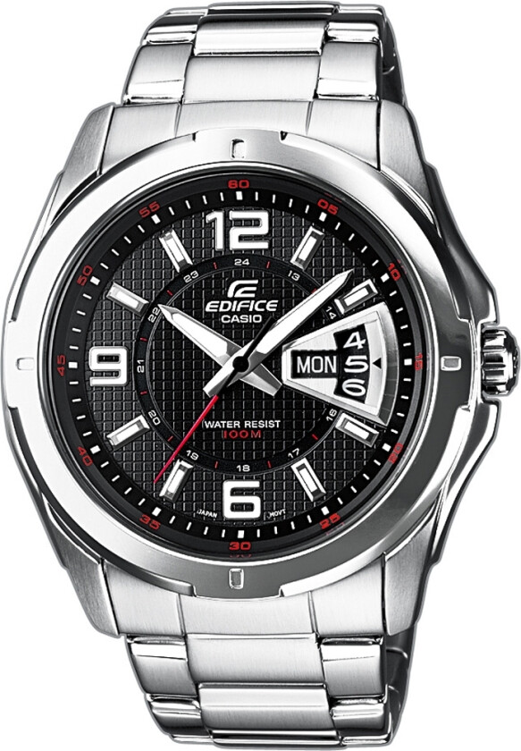 Edifice EF-129D-1AVEF - Kvarts - Sølv - Herreklokker - Rustfritt stål - ledd m/pin - Mineral