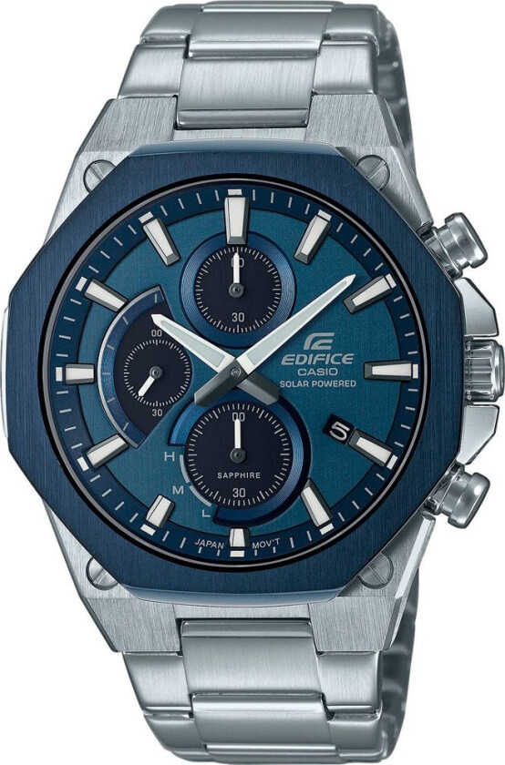 Edifice Solar EFS-S570DB-2AUEF - Kvarts - Grå - Herreklokker - Rustfritt stål - ledd m/pin - Safir