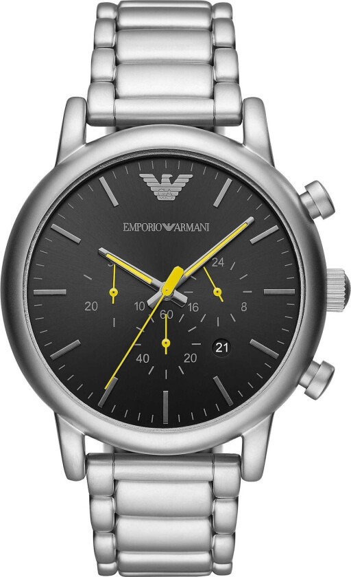 Emporio Armani Mario AR11324 - Kvarts - Grå - Herreklokker - Rustfritt stål - ledd m/pin - Mineral