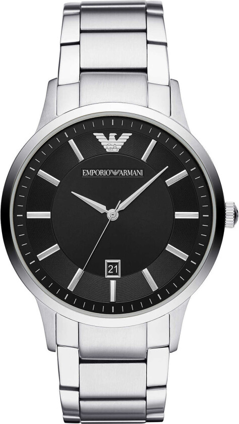 Emporio Armani Renato AR11181 - Kvarts - Sølv - Herreklokker - Rustfritt stål - ledd m/pin - Mineral