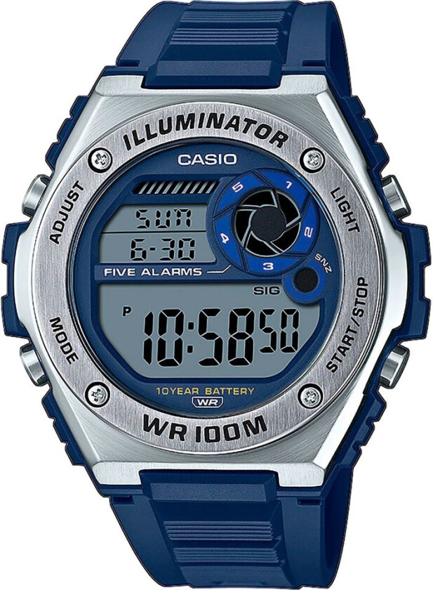 Classic MWD-100H-2AVEF - Digital - Blå - Herreklokker - Resin - Mineral