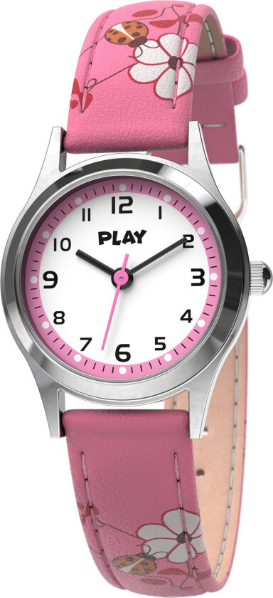 Rose Ladybug W1065AIX-A - Kvarts - Sølv - Barneklokker - Skinn - Akryl