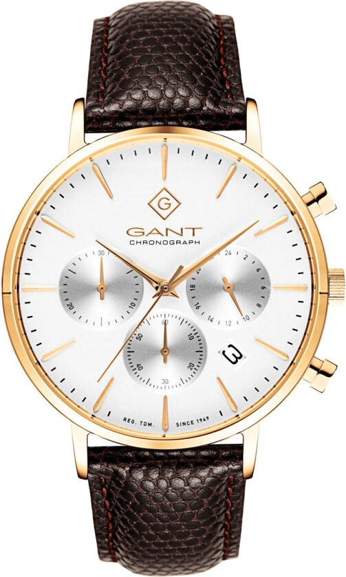 Park Avenue Chrono G123005 - Kvarts - Gull - Herreklokker - Skinn - Mineral