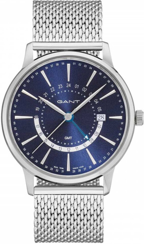 Chester GMT GT026003 - Kvarts - Sølv - Herreklokker - Meshlenke - Mineral