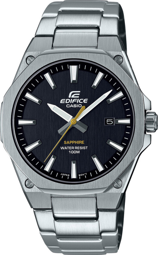 Edifice EFR-S108D-1AVUEF - Kvarts - Grå - Herreklokker - Rustfritt stål - ledd m/pin - Safir