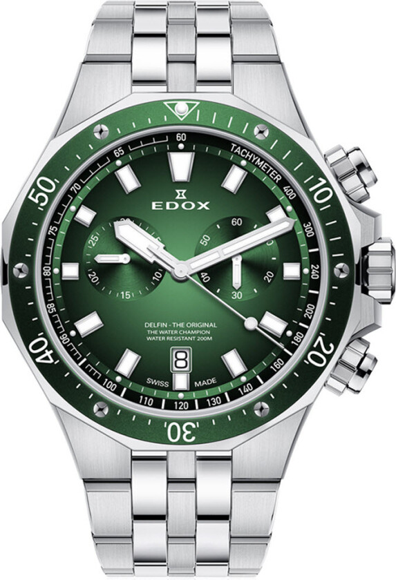 Delfin Chronograph 10109 3VM VIN - Kvarts - Sølv - Herreklokker - Rustfritt stål - ledd m/pin - Safir