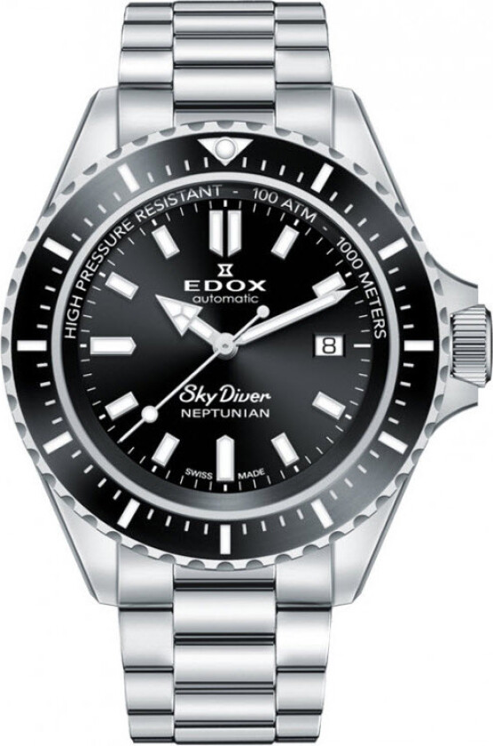 SkyDiver Neptunian Automatic 1000M Diver 80120 3NM NIN - Automatisk - Sølv - Herreklokker - Rustfritt stål - ledd m/pin - Safir